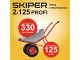Тачка строительная усиленная Skiper 2х125 profi (до 125Л, до 330КГ,  2X4.00-8, пневмо, ось 20*100)